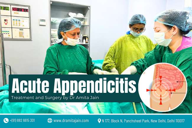 Dr Amita Jain surgeon for Acute Appendicitis
